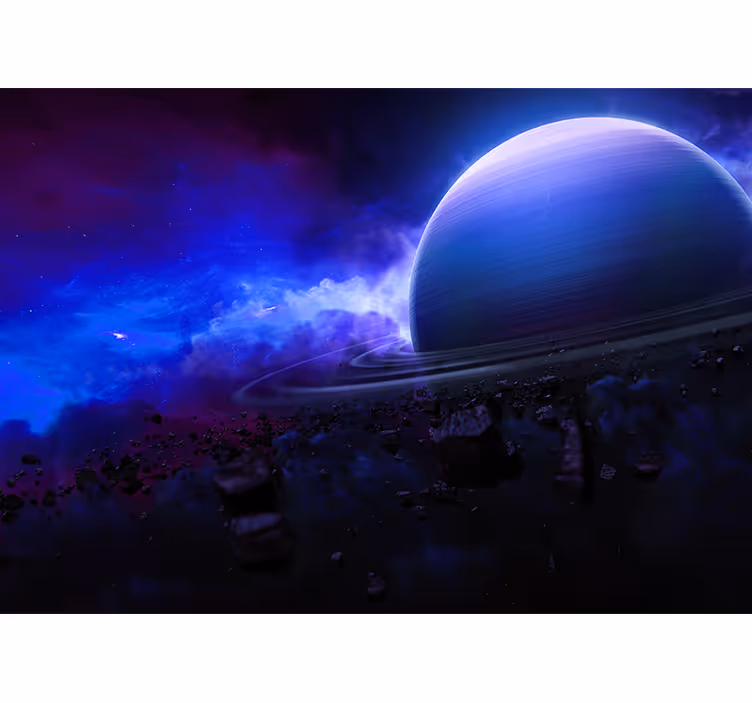 Rummet fototapet stjernefyldt planetvisning - TenStickers