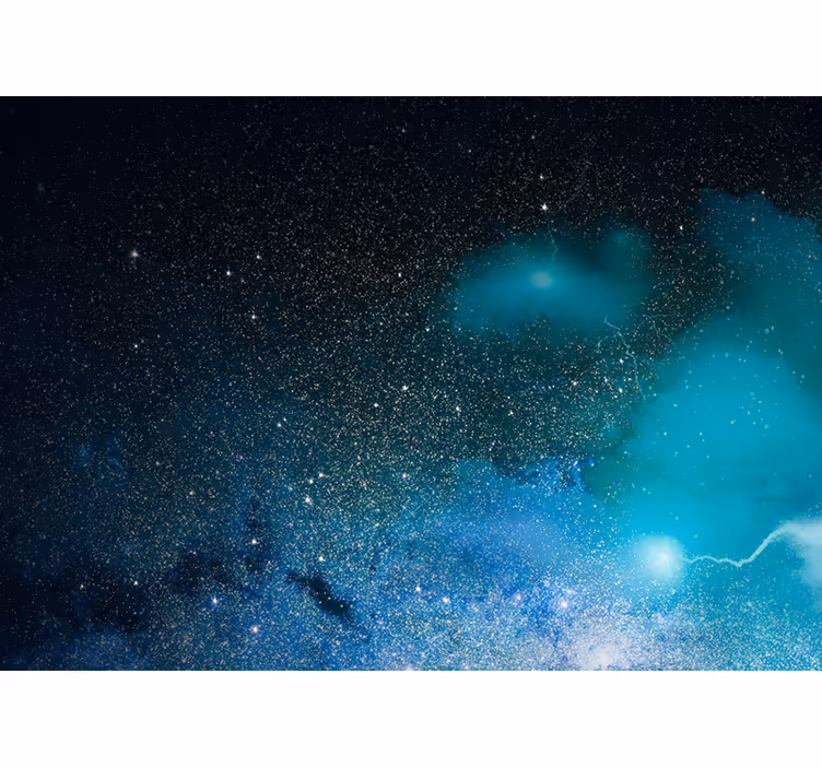 Univers kollision blå rum fototapet - TenStickers