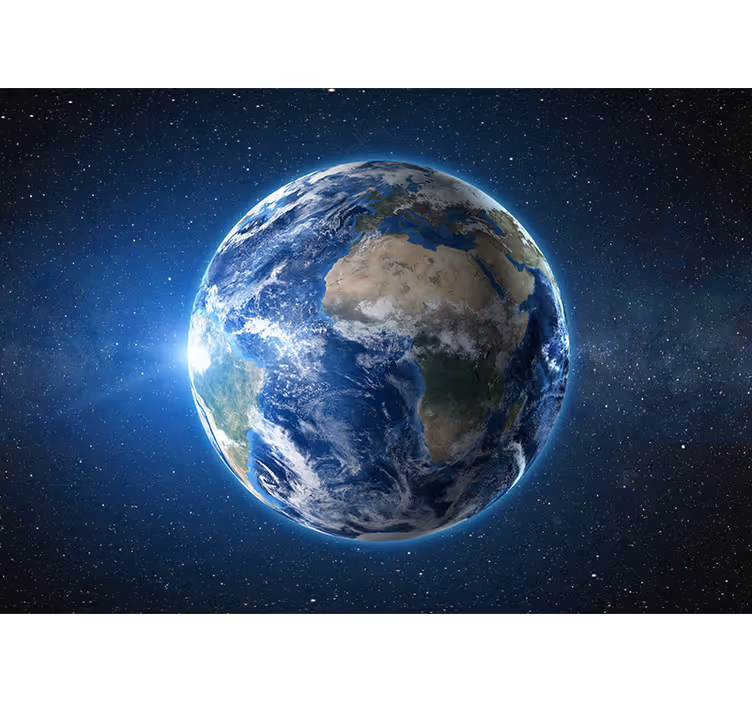 Planeten jorden i rummet fototapet - TenStickers