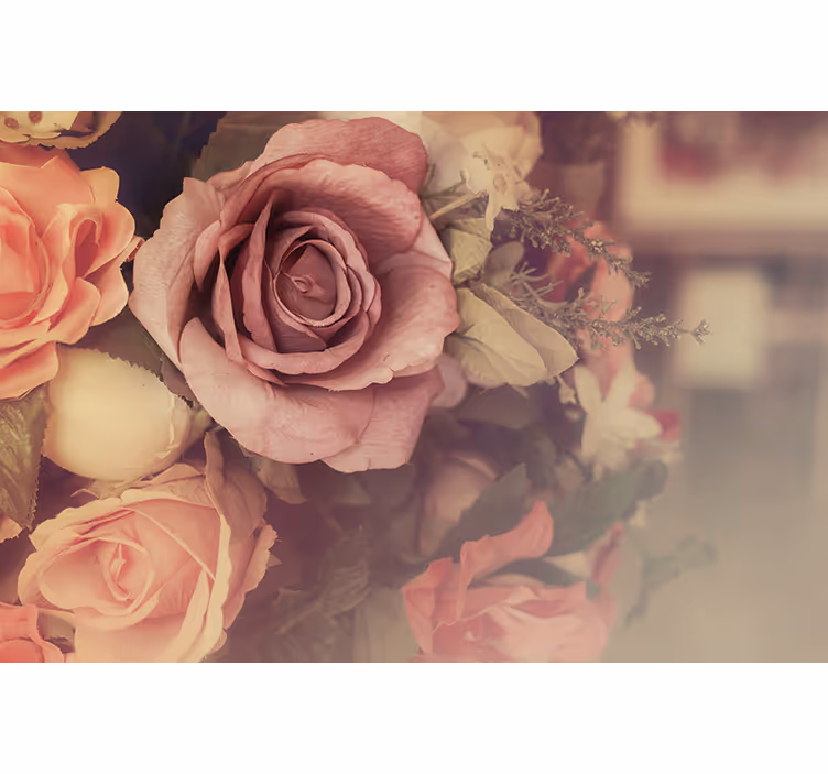 Fototapet blomster rosenblomsterkomposition - TenStickers