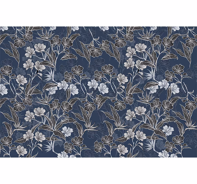Fototapet blomster elegant blomstermønster - TenStickers