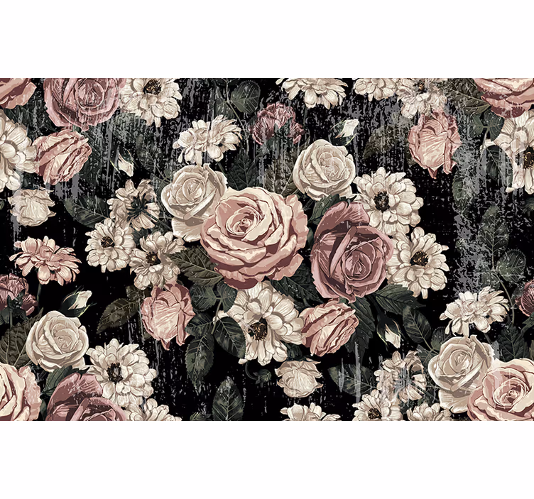 Fototapet blomster vintage blomsterbombe - TenStickers