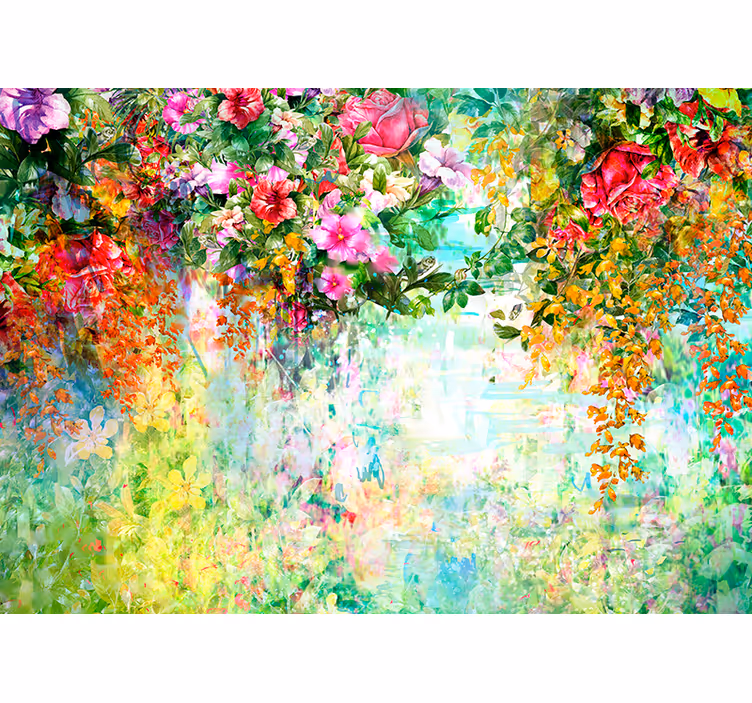 Fototapet blomster i blomstrende design - TenStickers