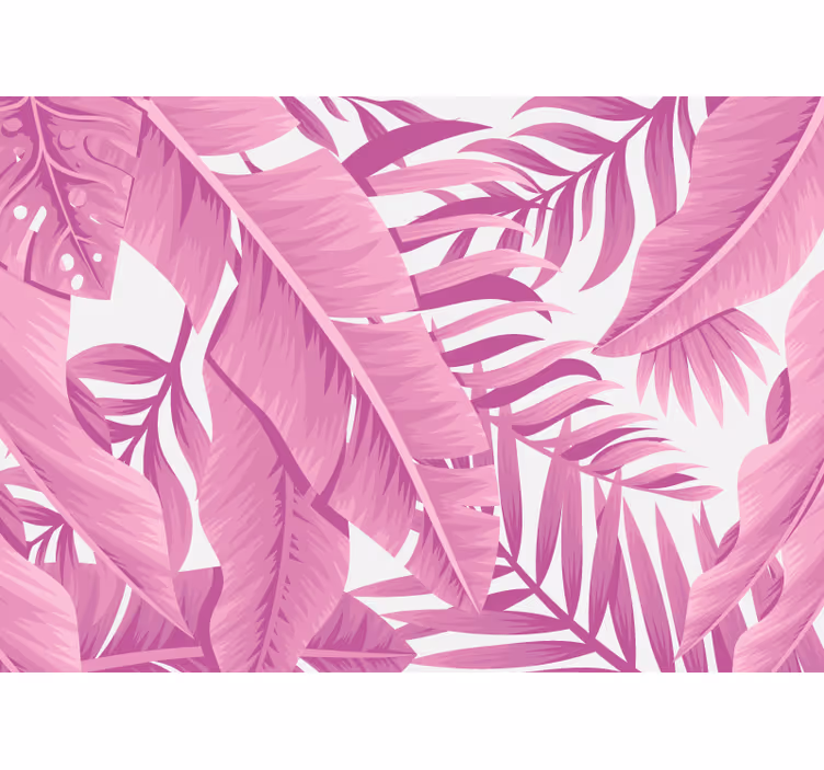 Lyserødt tropisk design natur fototapet - TenStickers