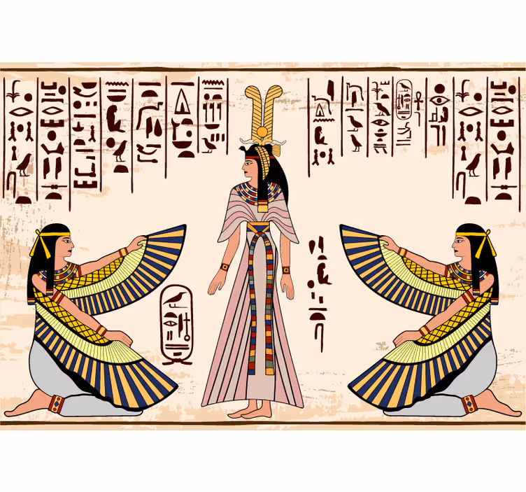 Fototapet dyr gamle egyptiske figurer - TenStickers