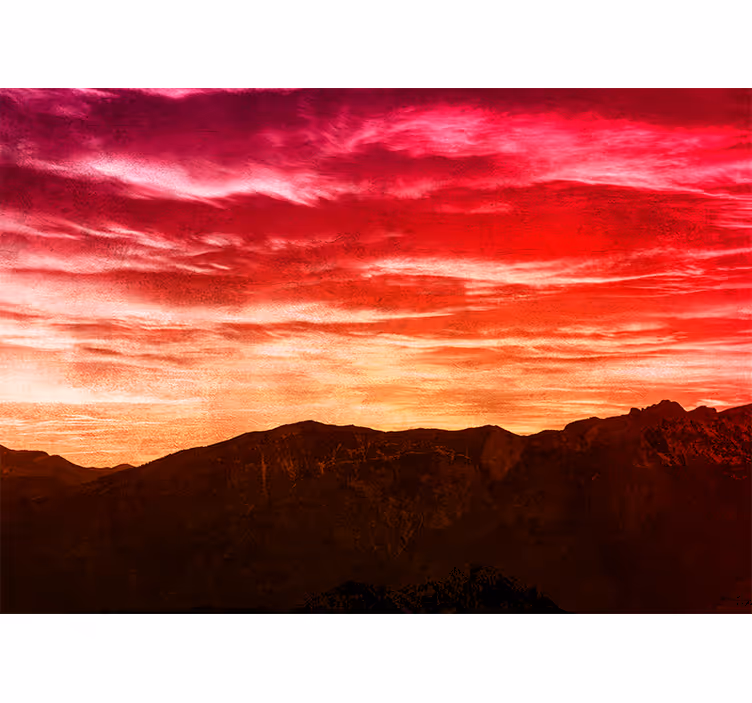Solnedgang og skyer æstetisk himmel fototapet - TenStickers