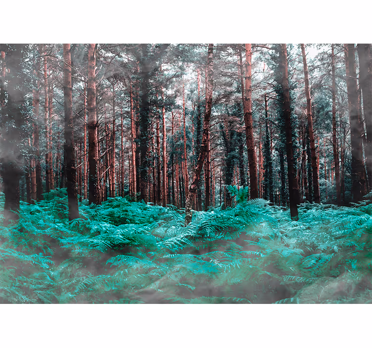 Natur fototapet frodig grøn vildmark - TenStickers