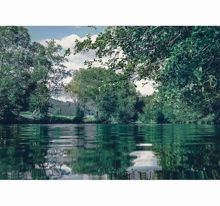 Natur fototapet stille flodlandskab - TenStickers