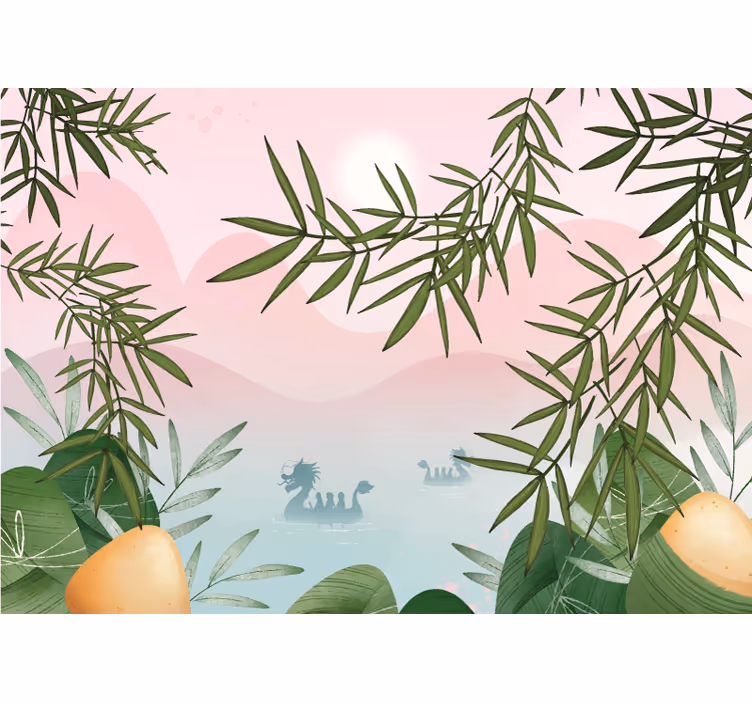 Fototapet jungle med roligt bambuslandskab - TenStickers