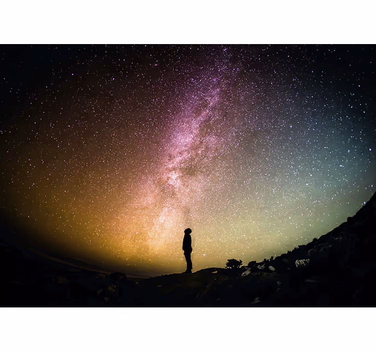 Rummet fototapet stjernehimmel natteudsigt - TenStickers