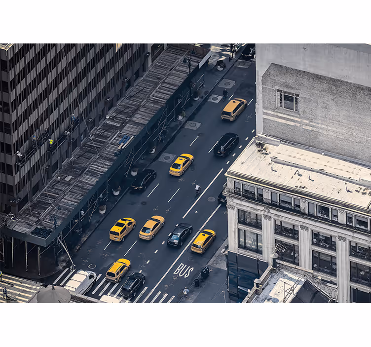 "new yorker" gul cab new york fototapet - TenStickers