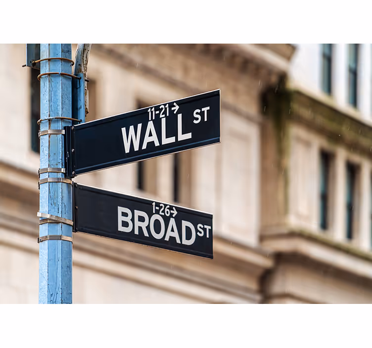 Fototapet af byer wall street skilt - TenStickers