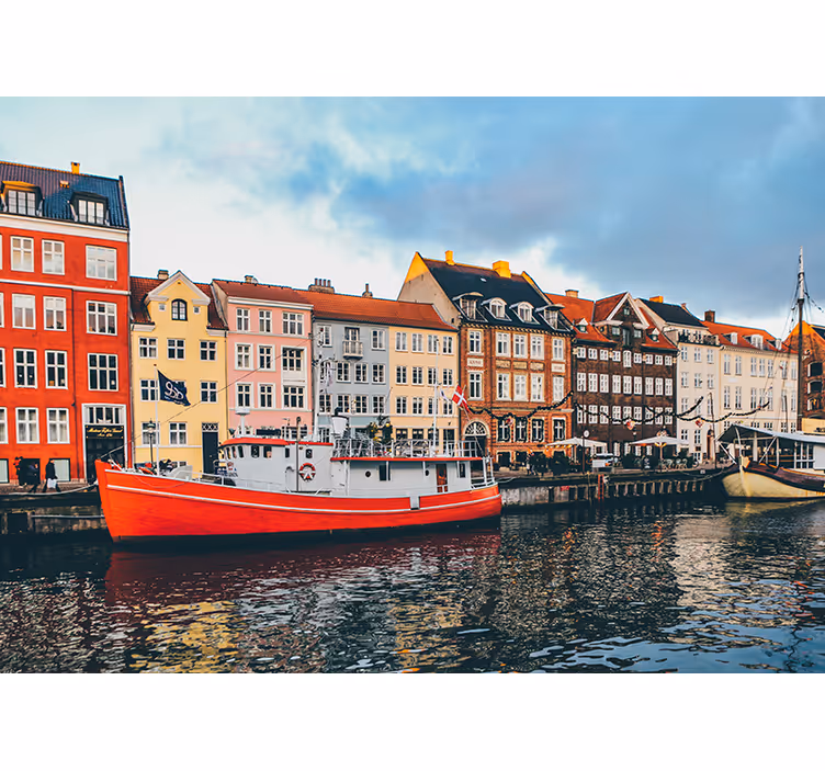Det smukke og farverige nyhavn fototapet - TenStickers