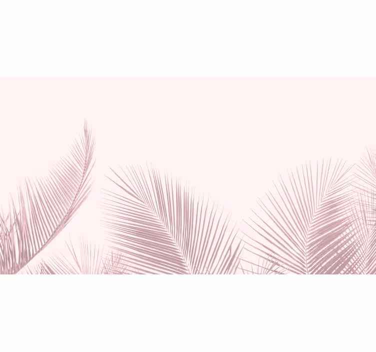 Kawaii stil pink palmeblade fototapet - TenStickers