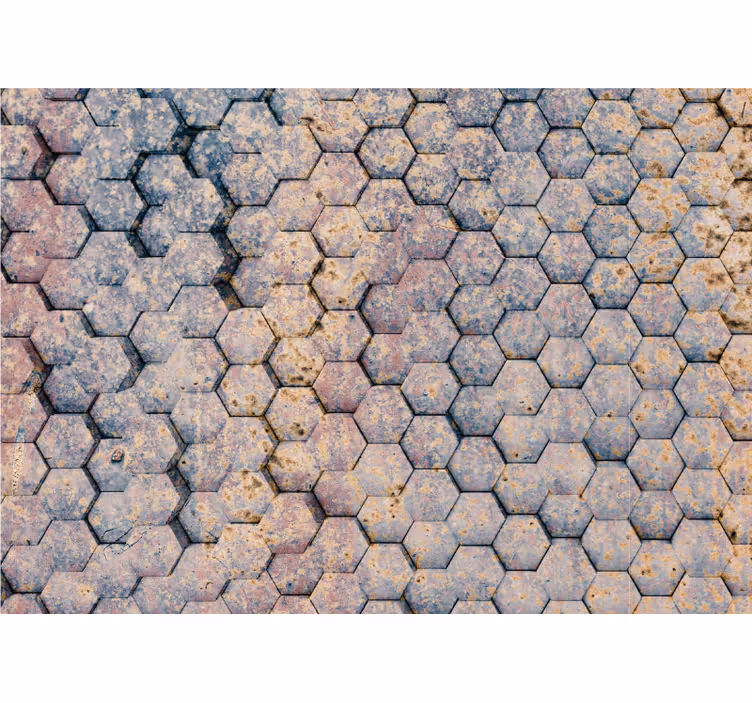 Mønster fototapet hexagonalt stenmotiv - TenStickers