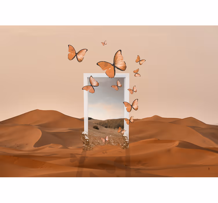 Flyvende sommerfugle natur fototapet - TenStickers