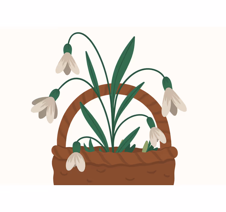 Fototapet blomster delikate sneboldblomster - TenStickers