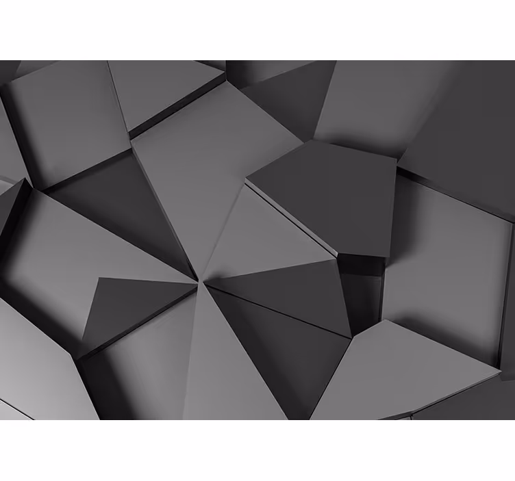 Grå geometriske 3d-former fototapet - TenStickers