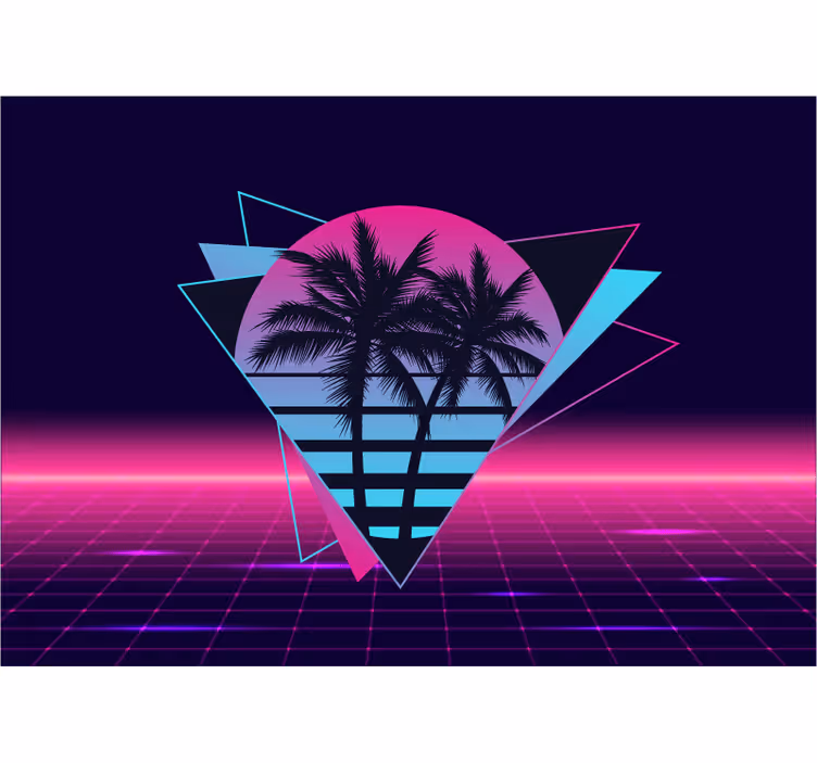 Citat fototapet retro palm geometri - TenStickers
