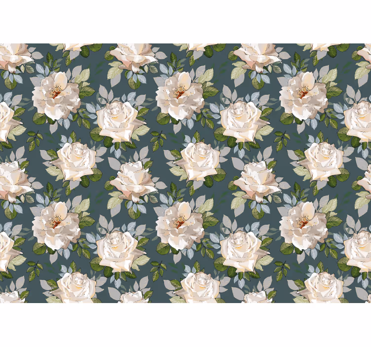 Fototapet blomster rosenmønster - TenStickers
