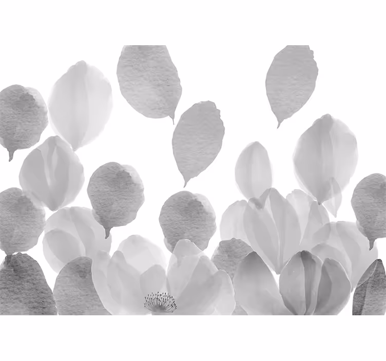 Valmue fototapet med elegant bladdesign - TenStickers