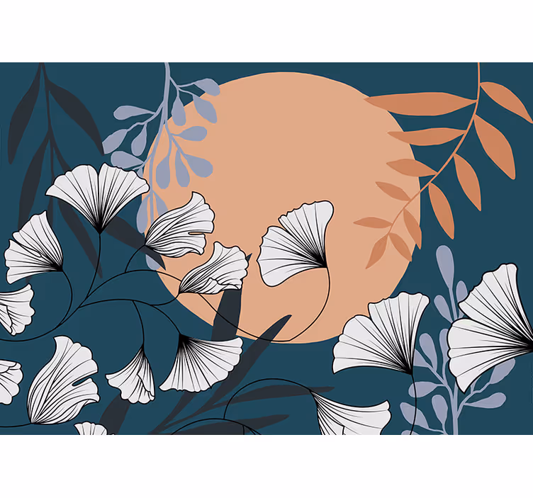Fototapet blomster botanisk komposition - TenStickers