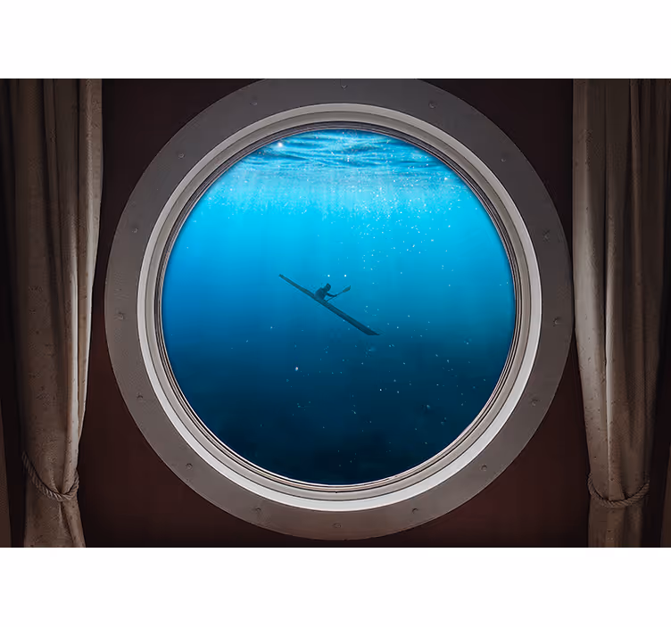 Fototapet hav underwater kayaking scene - TenStickers