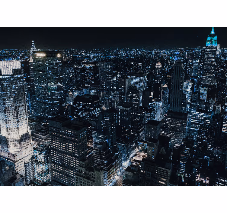 New york fototapet med nattehimmel udsigt - TenStickers