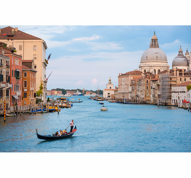 Fototapet af byer venedig gondol scene - TenStickers