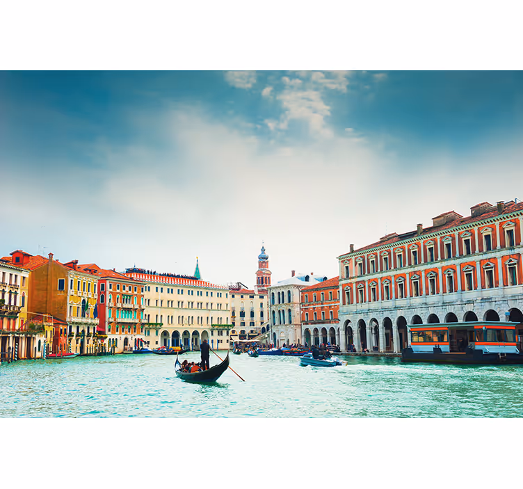Fototapet af byer venetian waterway perspektiv - TenStickers