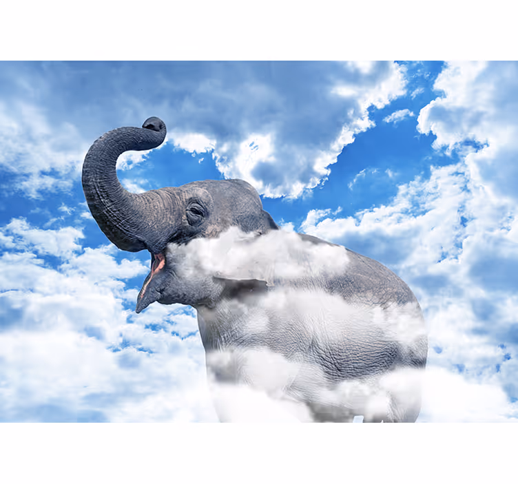 Fototapet elefant i skyerne - TenStickers