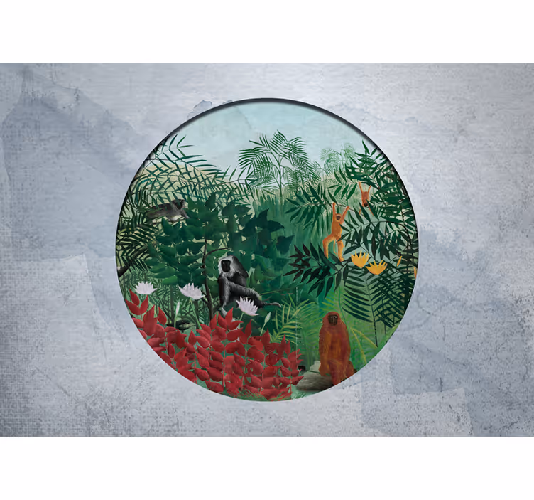Fototapet jungle med livlig junglescene - TenStickers