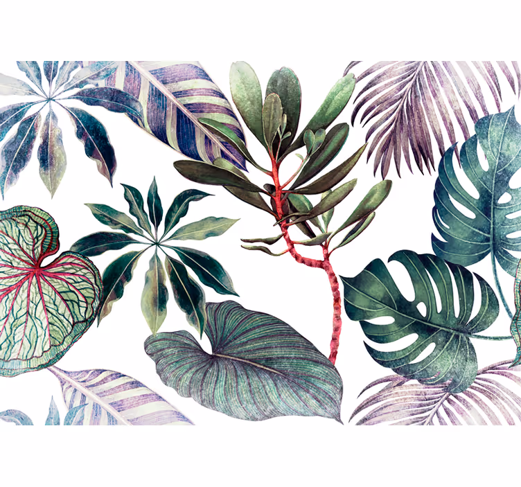 Akvarel monstera planter fototapet - TenStickers