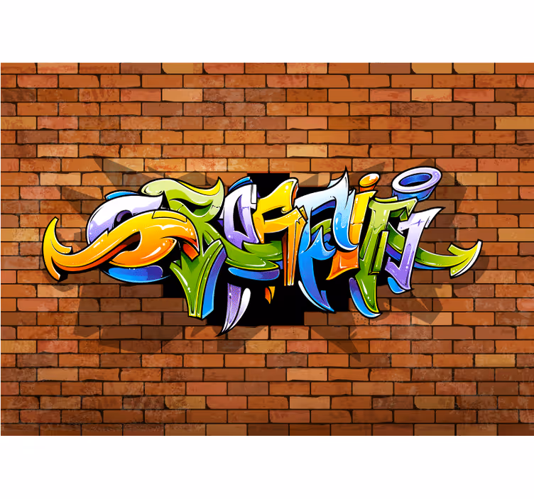 3d graffiti væg musik noter fototapet - TenStickers