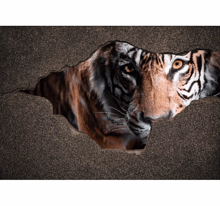 Fototapet elefant tiger nærbillede - TenStickers