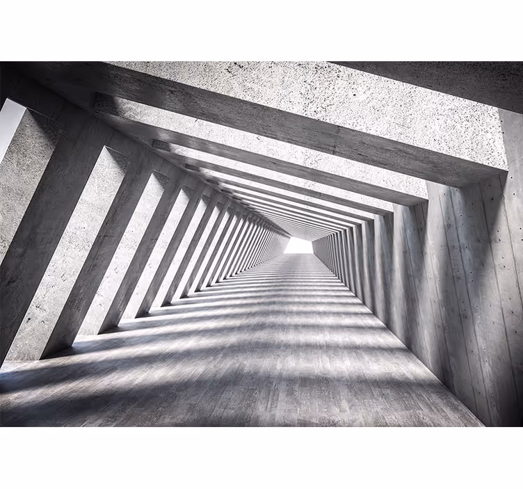 Fototapet abstrakt geometrisk tunnel perspektiv - TenStickers