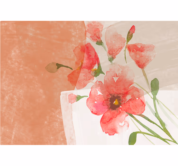 Fototapet blomster akvarel design - TenStickers