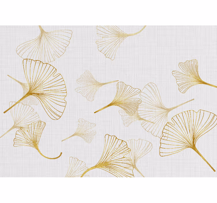 Fototapet blomster ginkgo bladmønstre - TenStickers