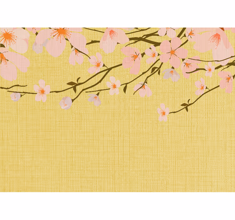 Fototapet blomster blomstrende kirsebærgrene - TenStickers
