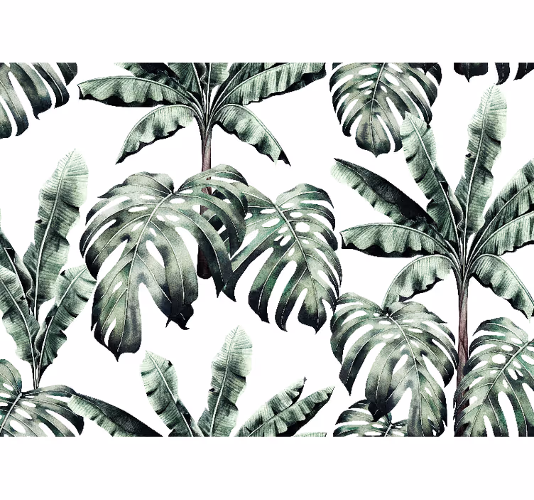 Fototapet jungle med frodige tropiske blade - TenStickers