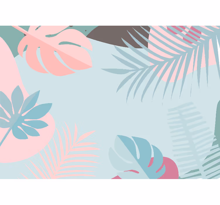 Tapet natur med tropiske bladmotiver - TenStickers