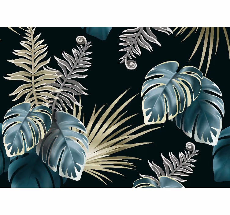 Tapet natur tropiske blade elementer - TenStickers