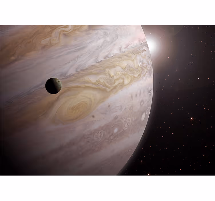 Jupiter og måne rummet fototapet - TenStickers