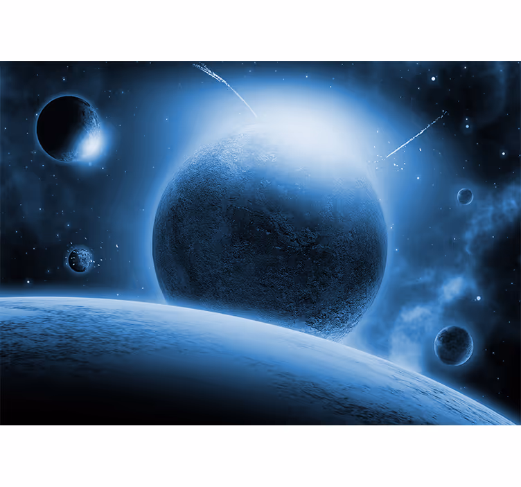 Himmelsk planetarisk scene rummet fototapet - TenStickers