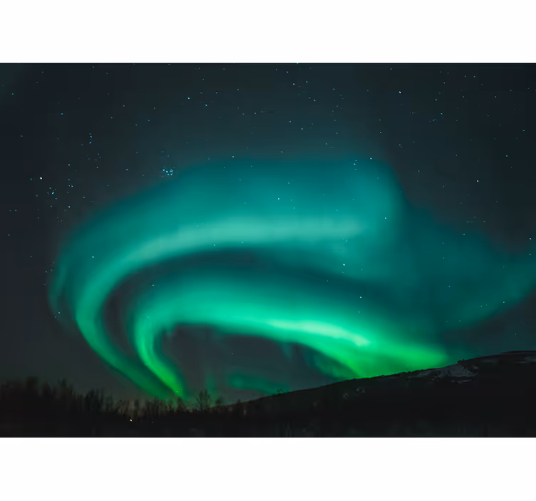 Smuk grøn nordlys himmel fototapet - TenStickers
