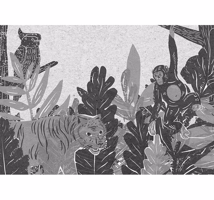 Fototapet dyr wildlife exploration scene - TenStickers