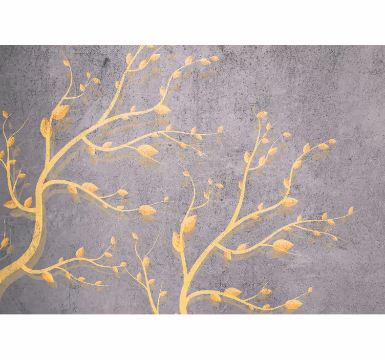 Natur fototapet gyldne bladede vinstokke - TenStickers
