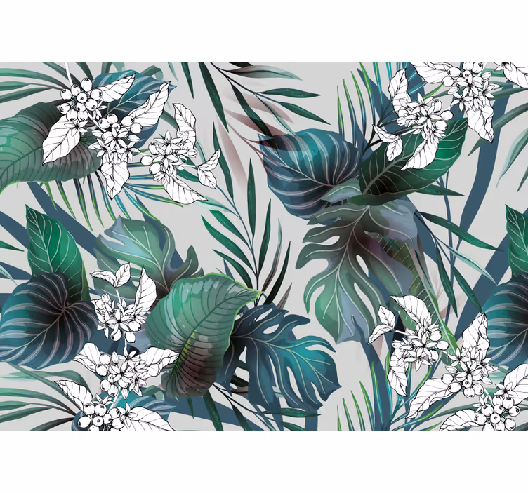 Tapet natur tropisk foliage kunst - TenStickers