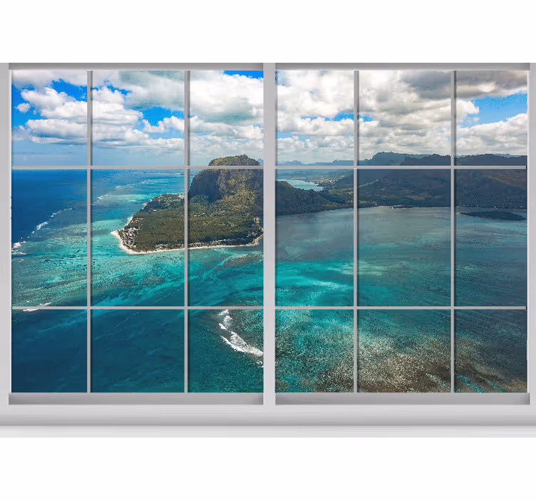 Landskab fototapet med havudsigt paradis - TenStickers