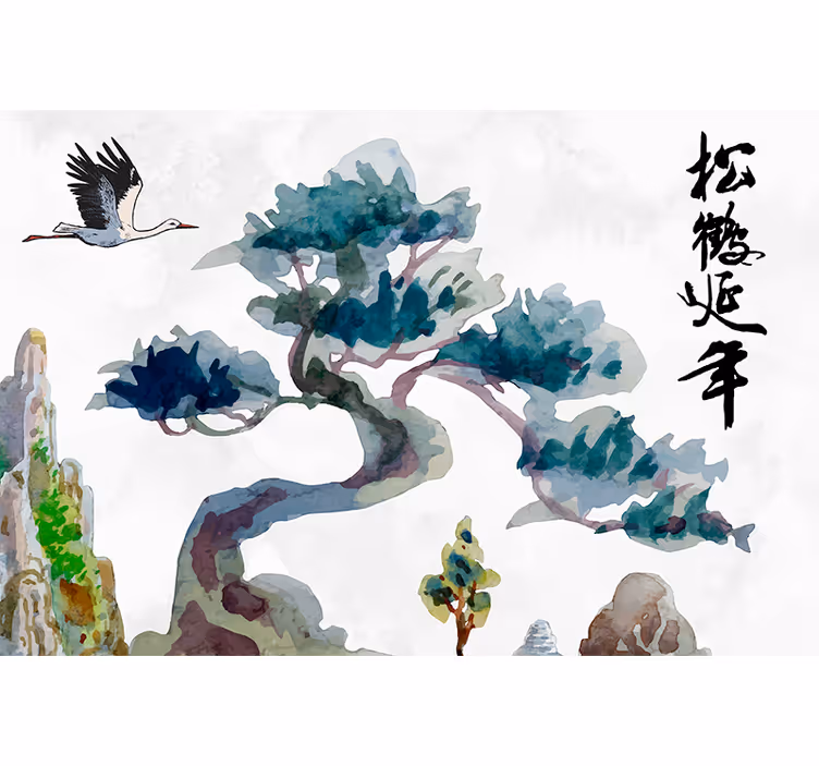 Natur fototapet elegant fyr silhuet - TenStickers